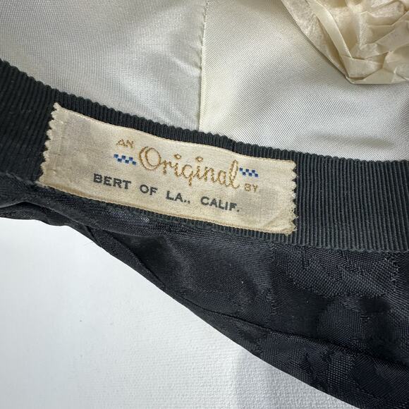 Bert Of LA Cali Vintage Victorian Witch Tear-drop Gothic Bridal Top Hat W/ Train - Picture 5 of 16